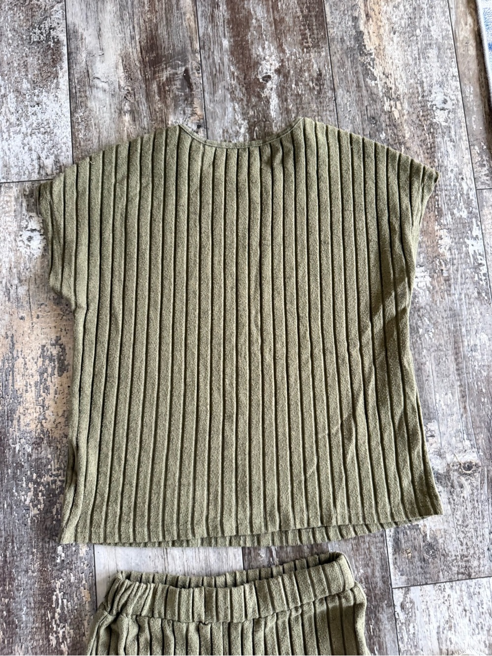 2 for $30 sale: Olive Green Finjani Ribbed brushed Knit lounge Set - wide leg - Picture 6 of 7